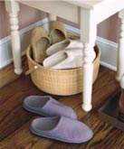 A basket of slippers